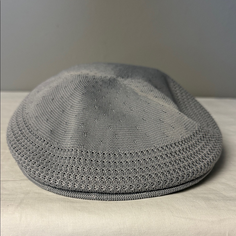 Kangol Grey Knit Flat Cap Large Ventair Style Classic Ivy Hat
